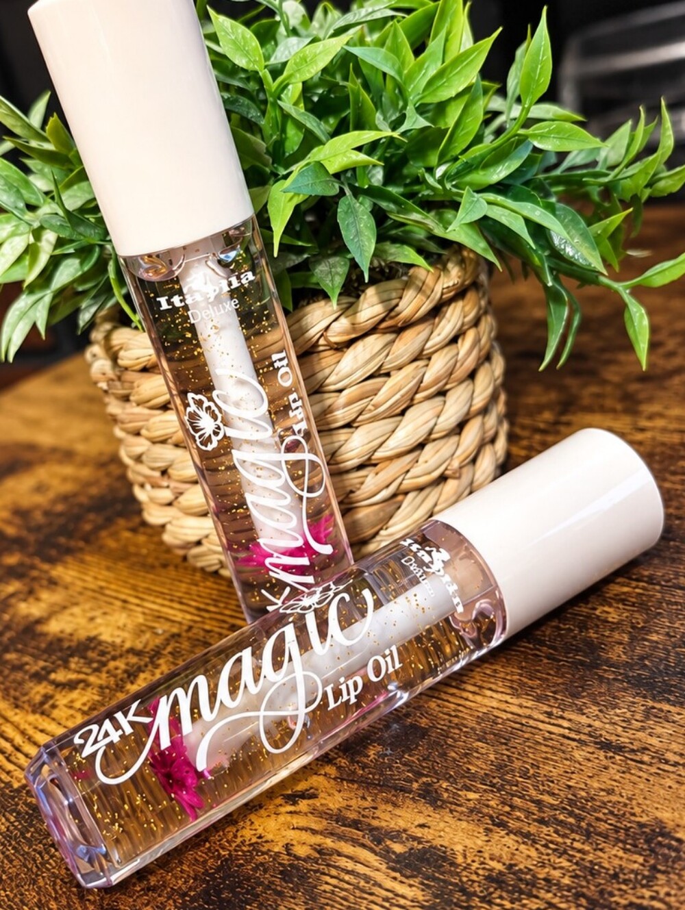 24K Magic Lip Oil, pH Activated Nourishing Lip Gloss- Bundle Of 2 Sealed Oils